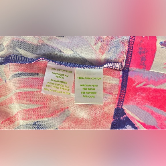NWOT Lilly Pulitzer Merrit Shirt Dress True Blue Paradise Small Pink/ Navy Blue - Picture 8 of 12